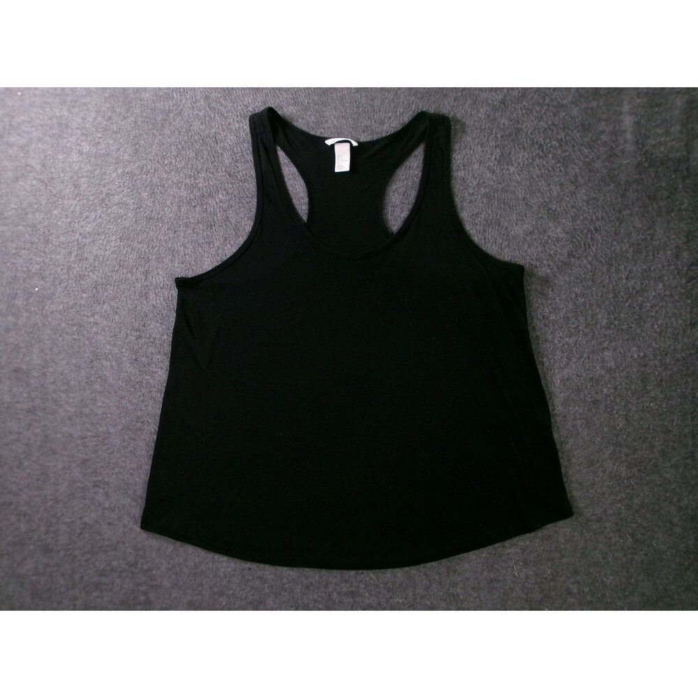 HM Basic Tank Top Womens L Racerback Scoop Neck Black Layering Causal Capsule